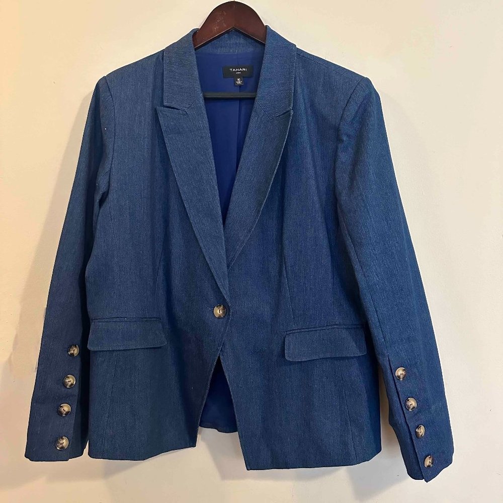 TAHARI ASL DENIM BLAZER